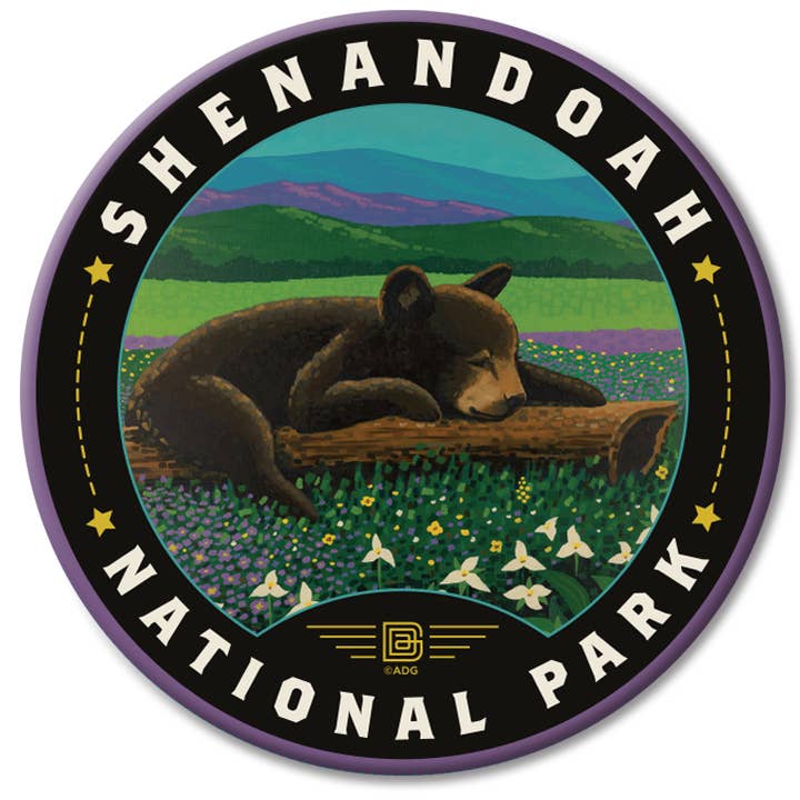Shenandoah NP Wildflower Cub Circle Magnet for wholesale by Tourist Courts