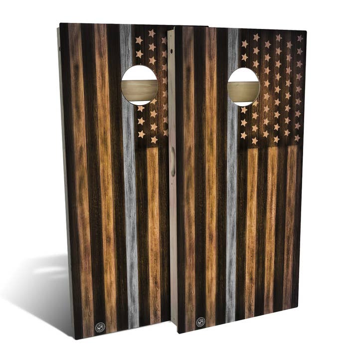 Ensemble de cornhole toutes saisons Charred Corrections USA Gray Line pour la vente par Skip's Garage