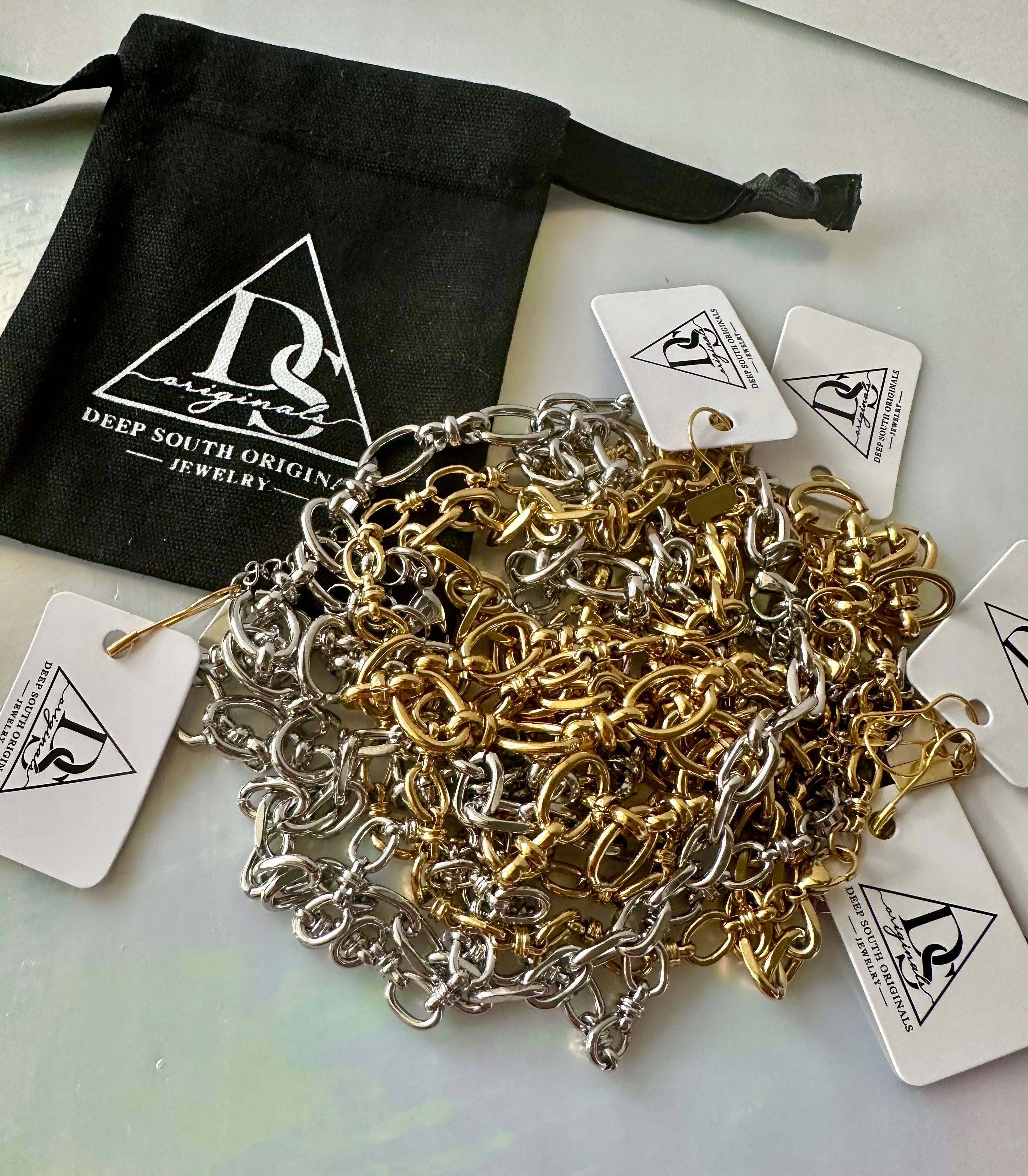 Deep South Originals Inc. - Wholesale Link & Chain Necklace - Tri-Oval Link Chain Necklacel ~ Deep South Originals5