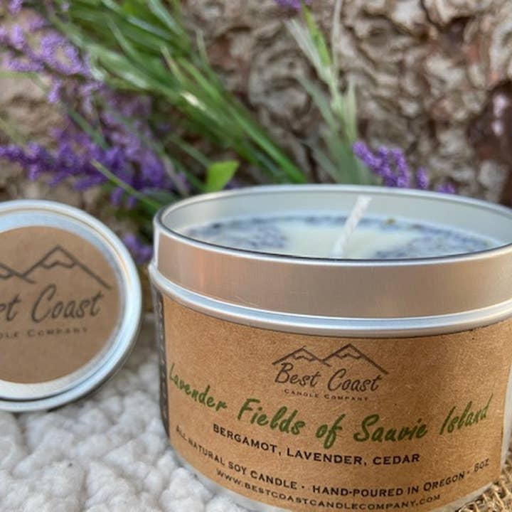 Sauvie Island Lavender Fields- Bergamot, Lavender, Cedar for wholesale by Best Coast Candle Company