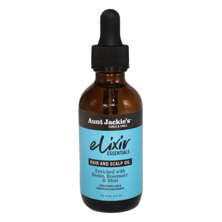 KT Supply - Vente Huiles pour cheveux - Aunt Jackie's Curls & Coils Elixir, huile capillaire et cuir chevelu, biotine, 2 oz