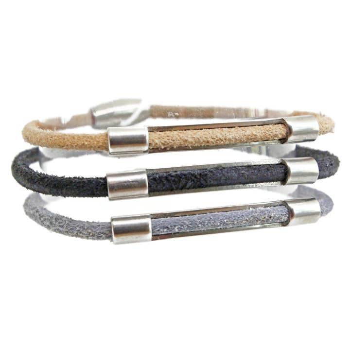 Sea Ranch Jewelry – Großhandel Armreif – 22BT Schmuck aus Veloursleder und Edelstahl — Bararmband