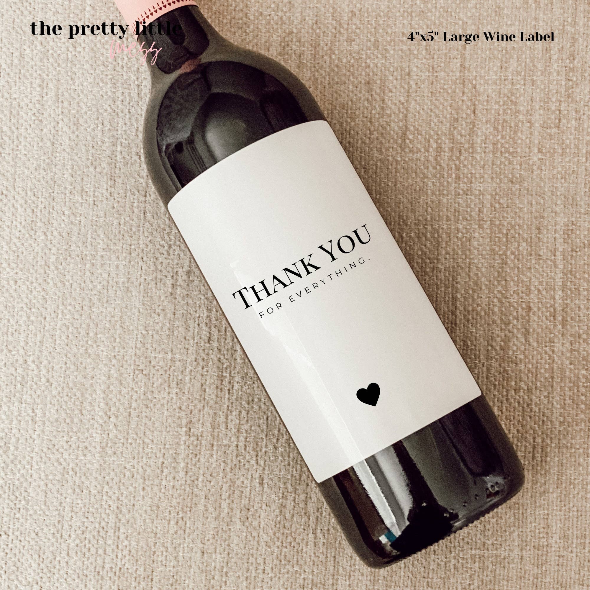 the pretty little mess - Wholesale Gift tag label - Thank You Wine Label, Thank You Card, Thank You Gift, Thank You Candle, Thank You Mini Champagne, Party Favor Thank You, Thank You Sticker