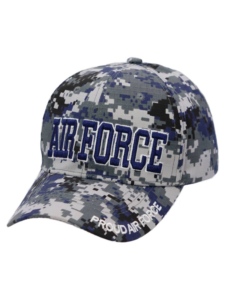 Boné de beisebol com logo dos ramos militares dos EUA e estampa camuflada digital por atacado de Cap Zone