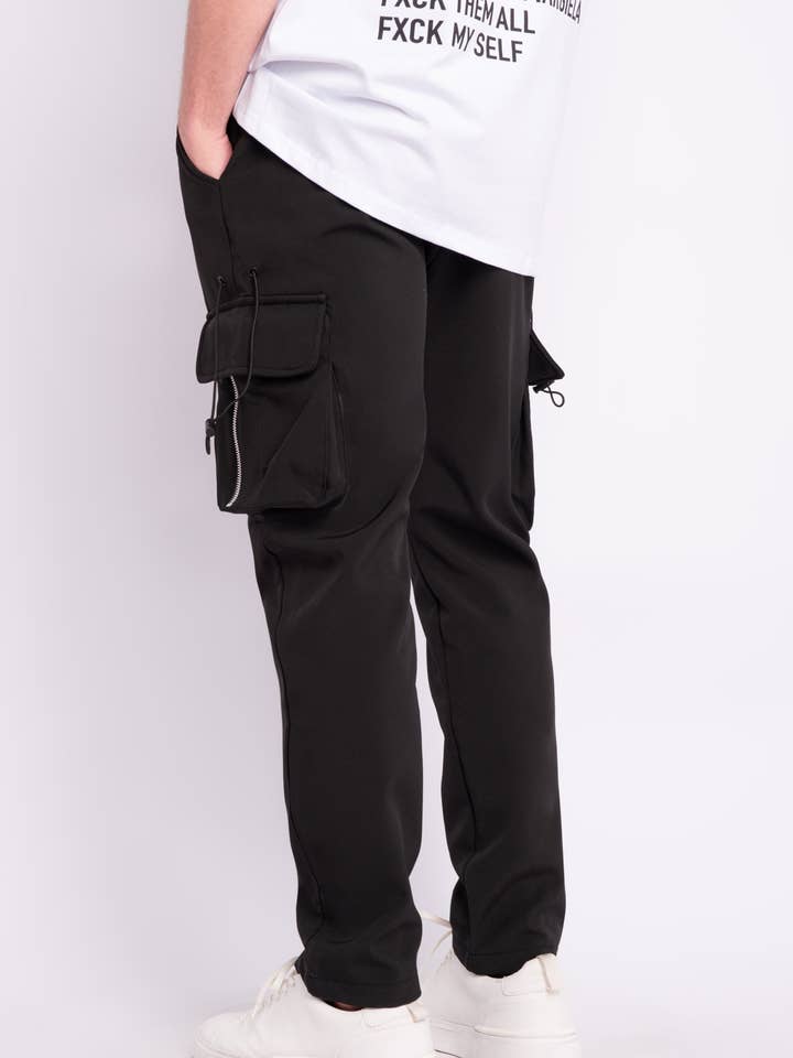 Plain Cargo Pocket Jogginghose, Schwarz für den Großhandel von AARHON