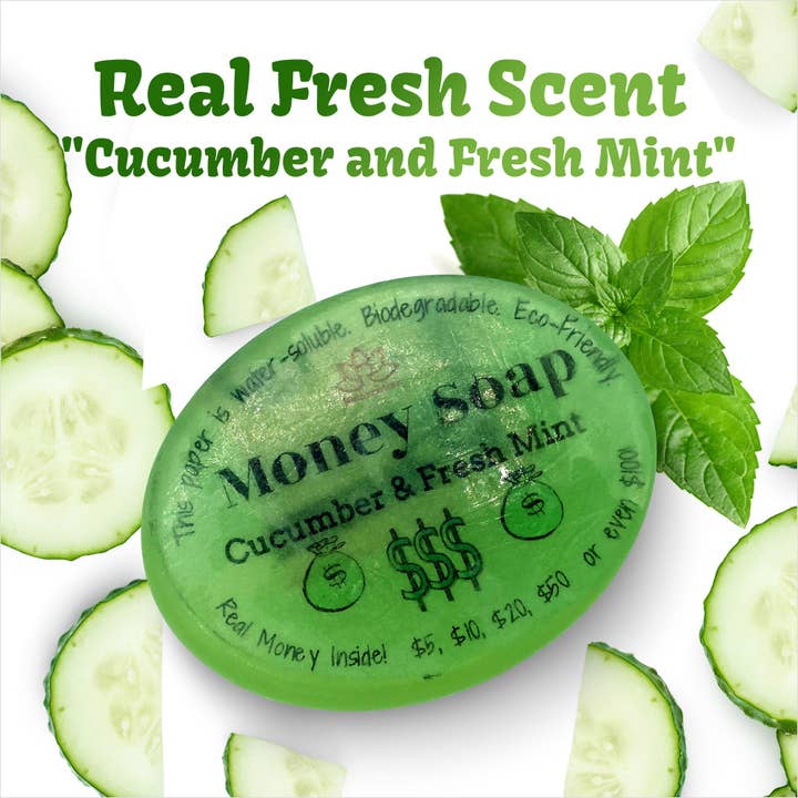 Relaxcation - Wholesale Bar Soap - Money Soap - Cucumber and Fresh Mint Glycering Shea Butter Soap