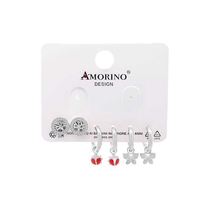 AMORINO SRL - Wholesale Jewelry Set - SET OF 6 EARRINGS WITH NATURAL ELEMENTS
