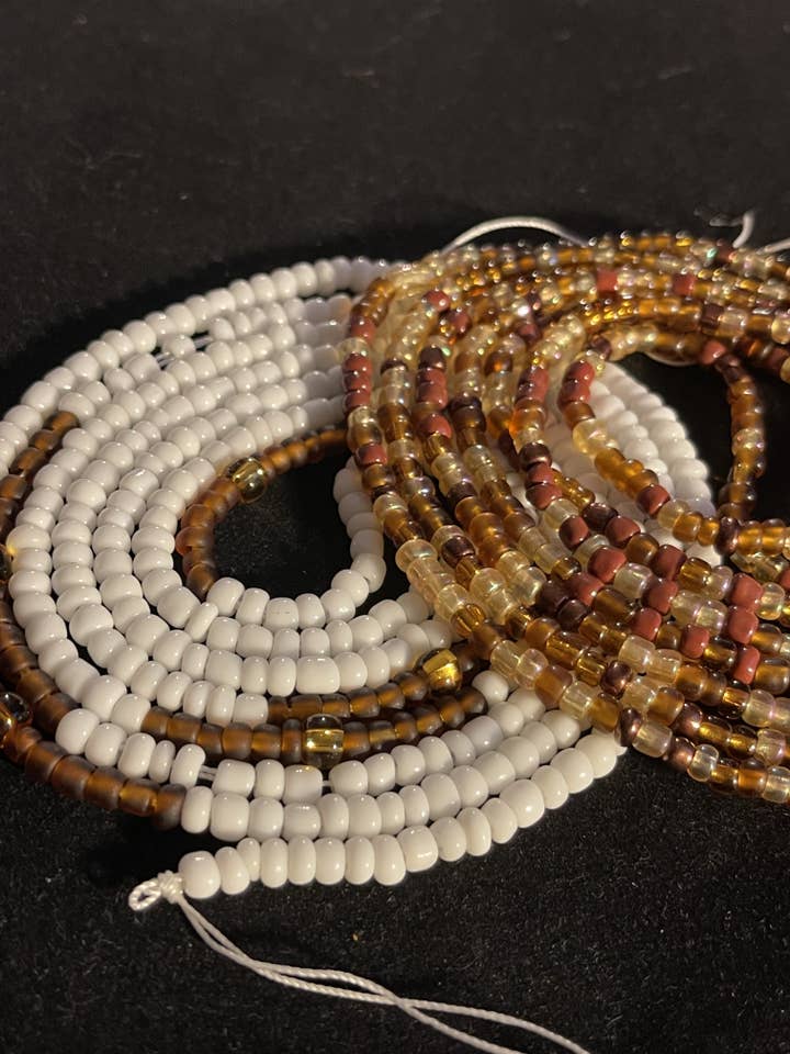 Feeling Beautiful + Glow Star Two 2strand tie-on waistbeads for wholesale by Letrice Custom Creations LLC