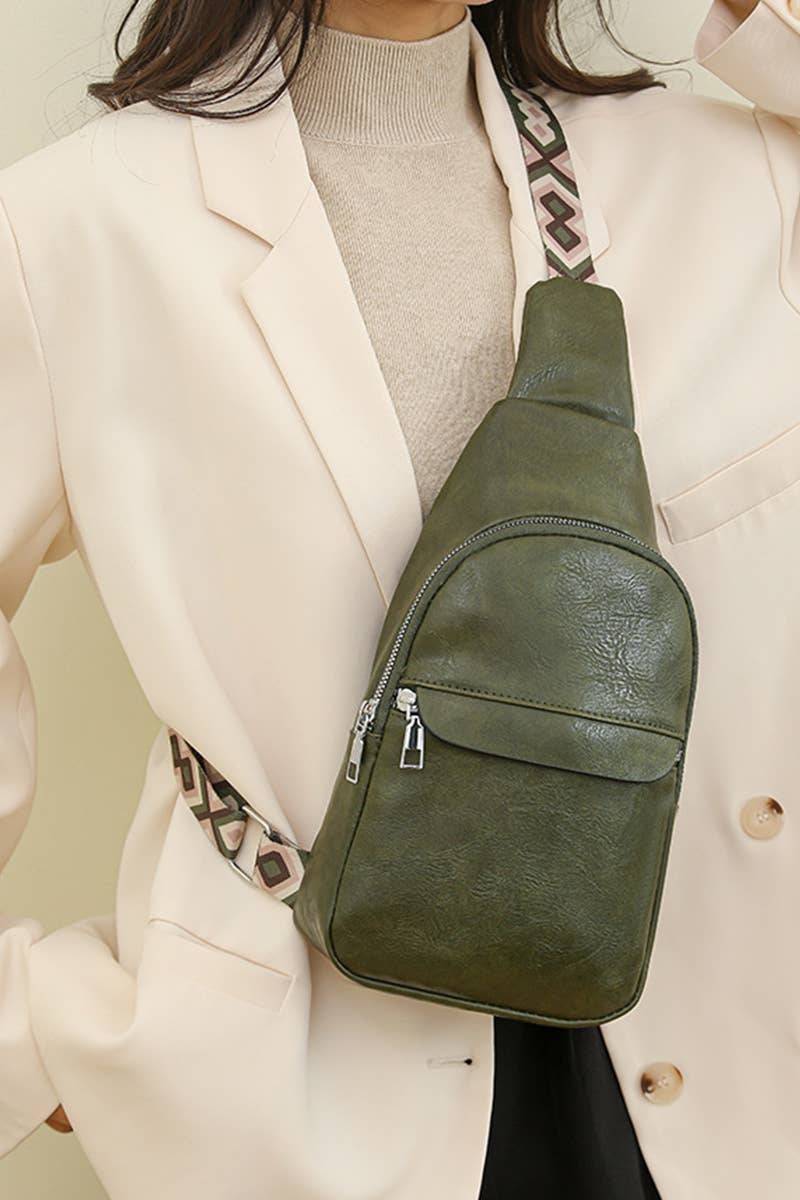 42POPS - Wholesale Crossbody Bag - Women's - .1028 Guitar Strap Crossbody Check Sling Bag SI-281520