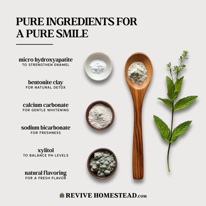 Revive Homestead - Wholesale Toothpaste - Mineral Tooth Powder with Natural Hydroxyapatite + Xylitol