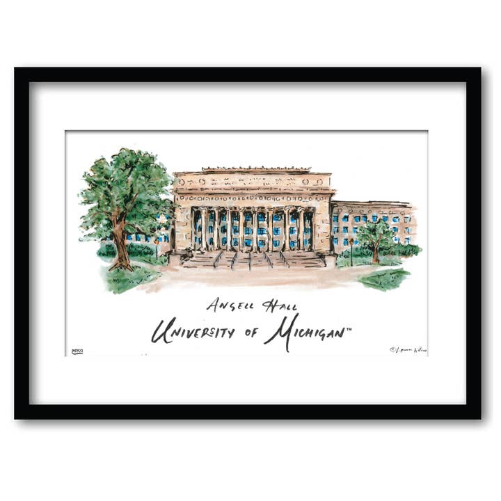 Michigan Angell Hall, Framed Wall Art 11"x14" for wholesale by Indigo Falls