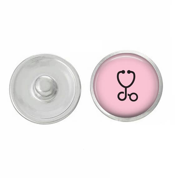 Infirmière - Médecin - Stéthosope - Rose Interchangeable Snap pour la vente par Say It in A Snap Jewelry
