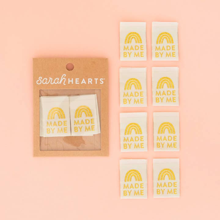 Sarah Hearts - Wholesale Craft Supplies - Made by Me - Gold Sewing Woven Clothing Label Tags