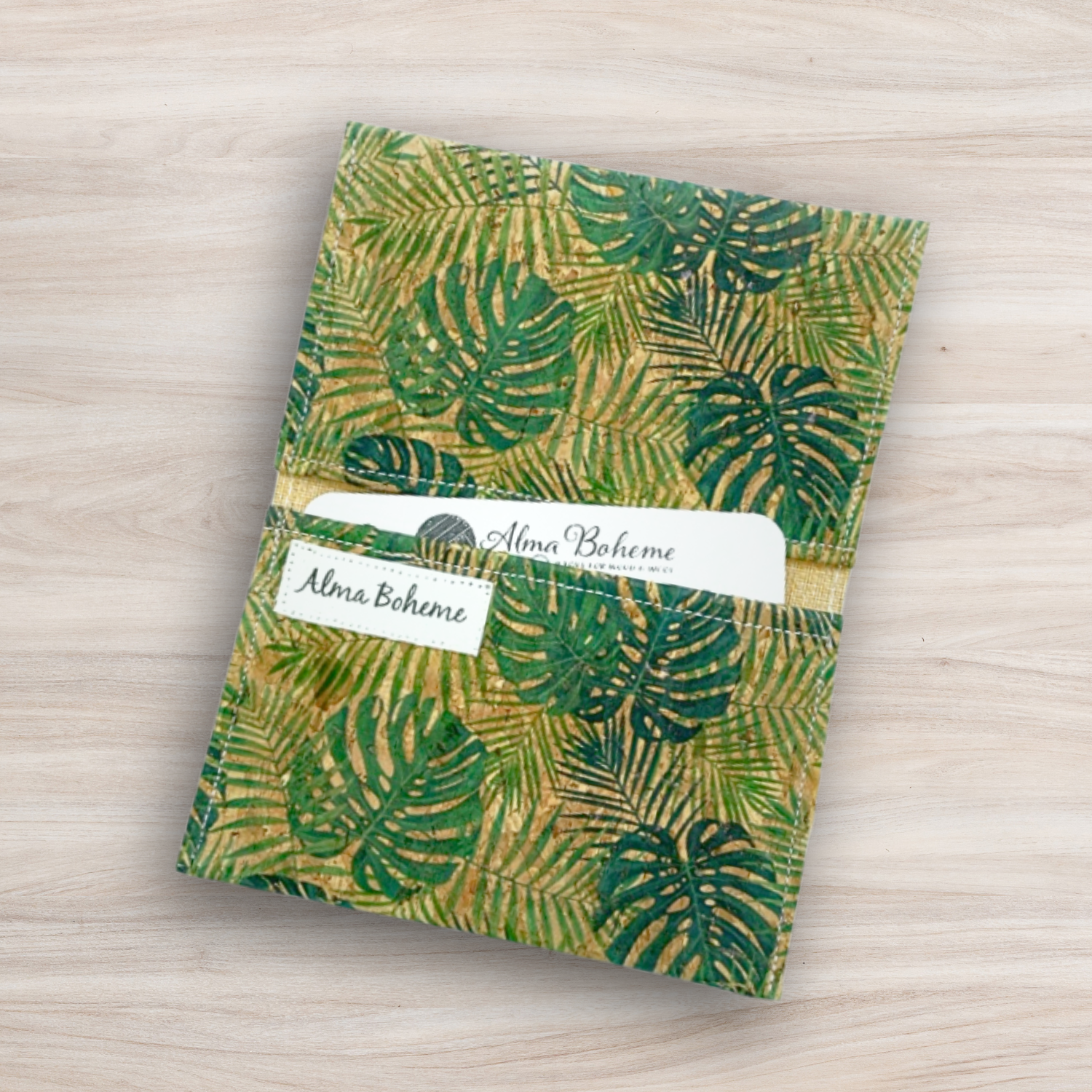 Alma Boheme Handmade - Vente Portefeuille – femme - Portefeuille pliant en liège avec motifs nature - Porte-cartes30