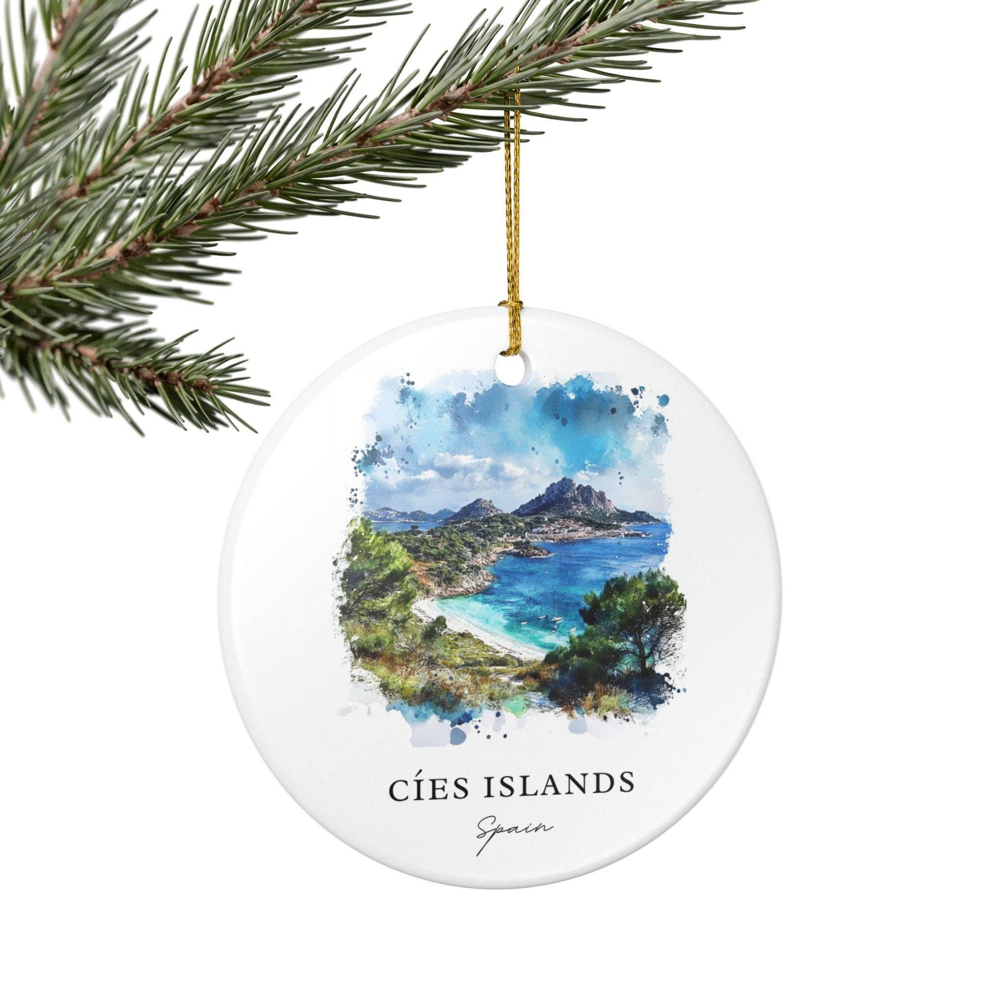 Premium Travel Art - Wholesale Ornament - Cíes Islands Ornament: Unique Cíes Islands Souvenir, Spain Xmas Decor, and Authentic Cíes Islands Gift4