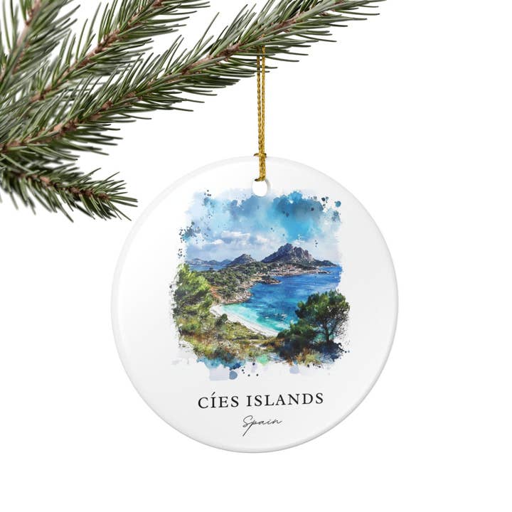 Premium Travel Art - Wholesale Ornament - Cíes Islands Ornament: Unique Cíes Islands Souvenir, Spain Xmas Decor, and Authentic Cíes Islands Gift4