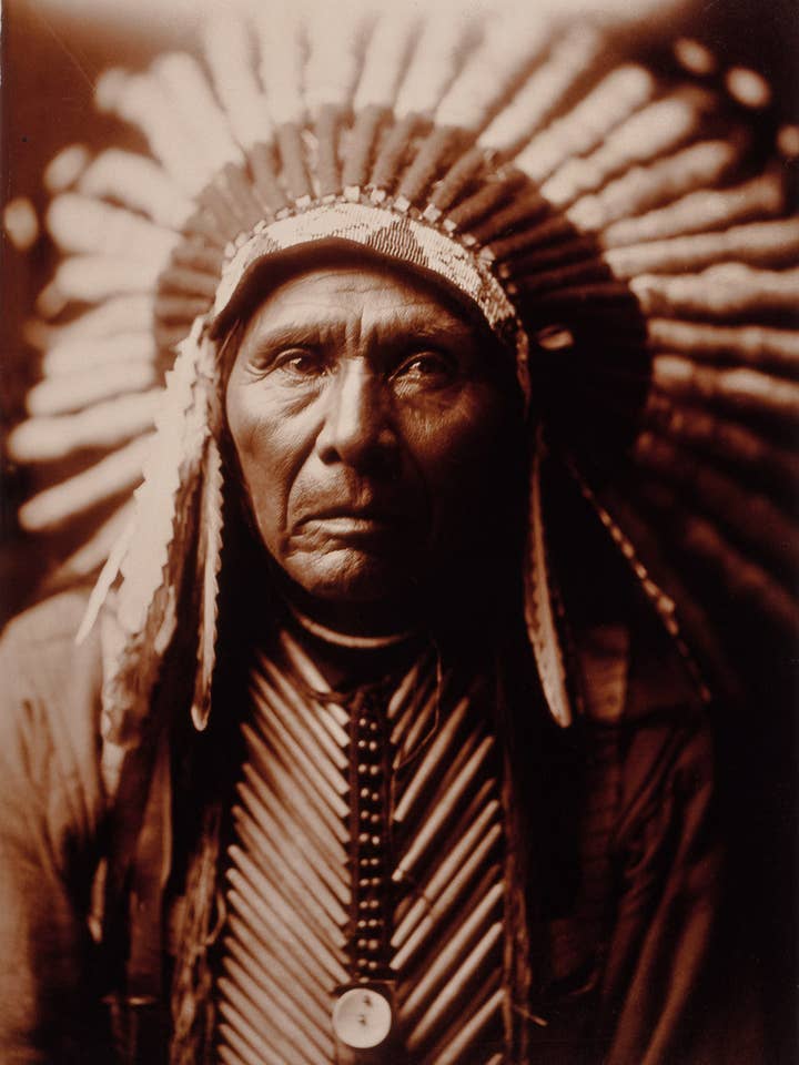 Tre heste, indiansk, af Edward Curtis for engroshandel hos Print Collection