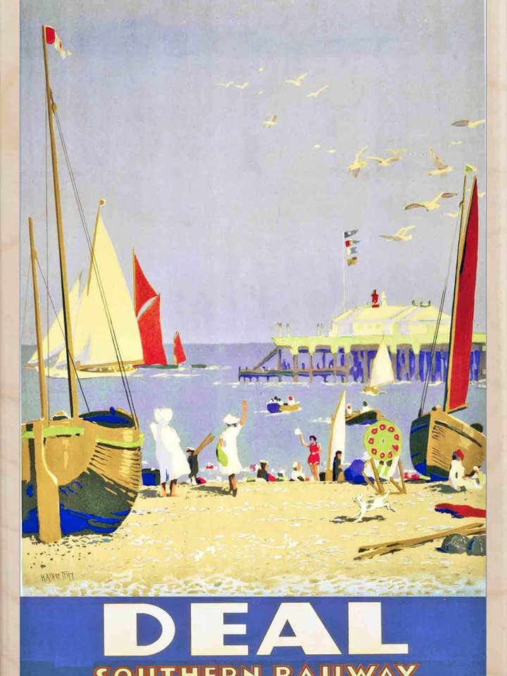 Deal, Kent - Wooden postcard, wooden magnet for wholesale by THE WOODEN POSTCARD COMPANY