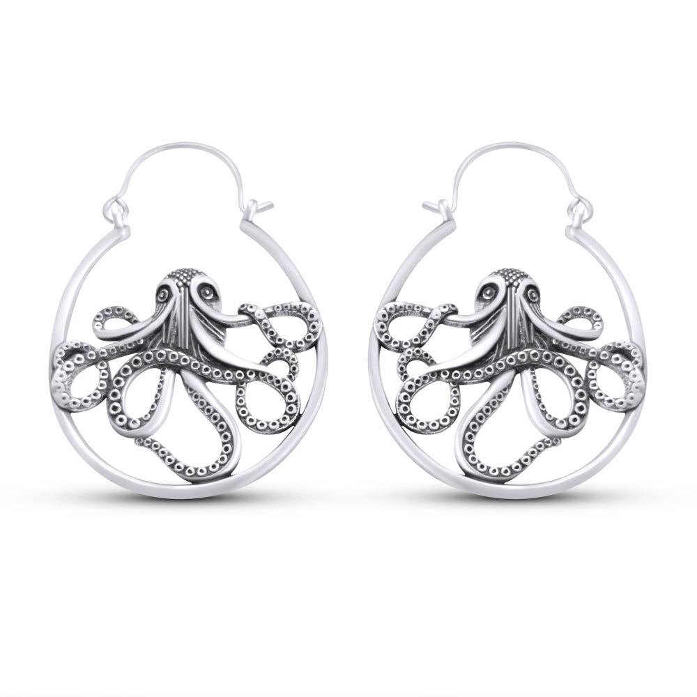 INNERPLANE - Wholesale Hoop Earrings - The Kraken Ocean Octopus Drop Earrings1