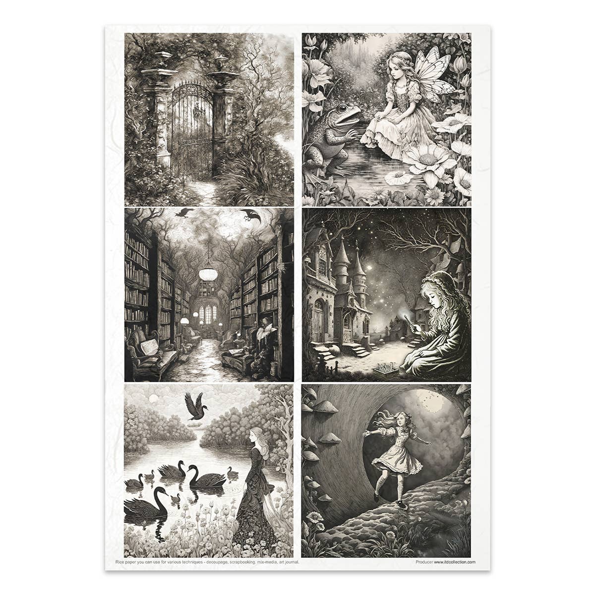 ITD Collection - Vente Matériels de bricolage - RP080 - Set Créatif de Papier de Riz - 11 feuilles format A4 (21 x 29,7 cm)8