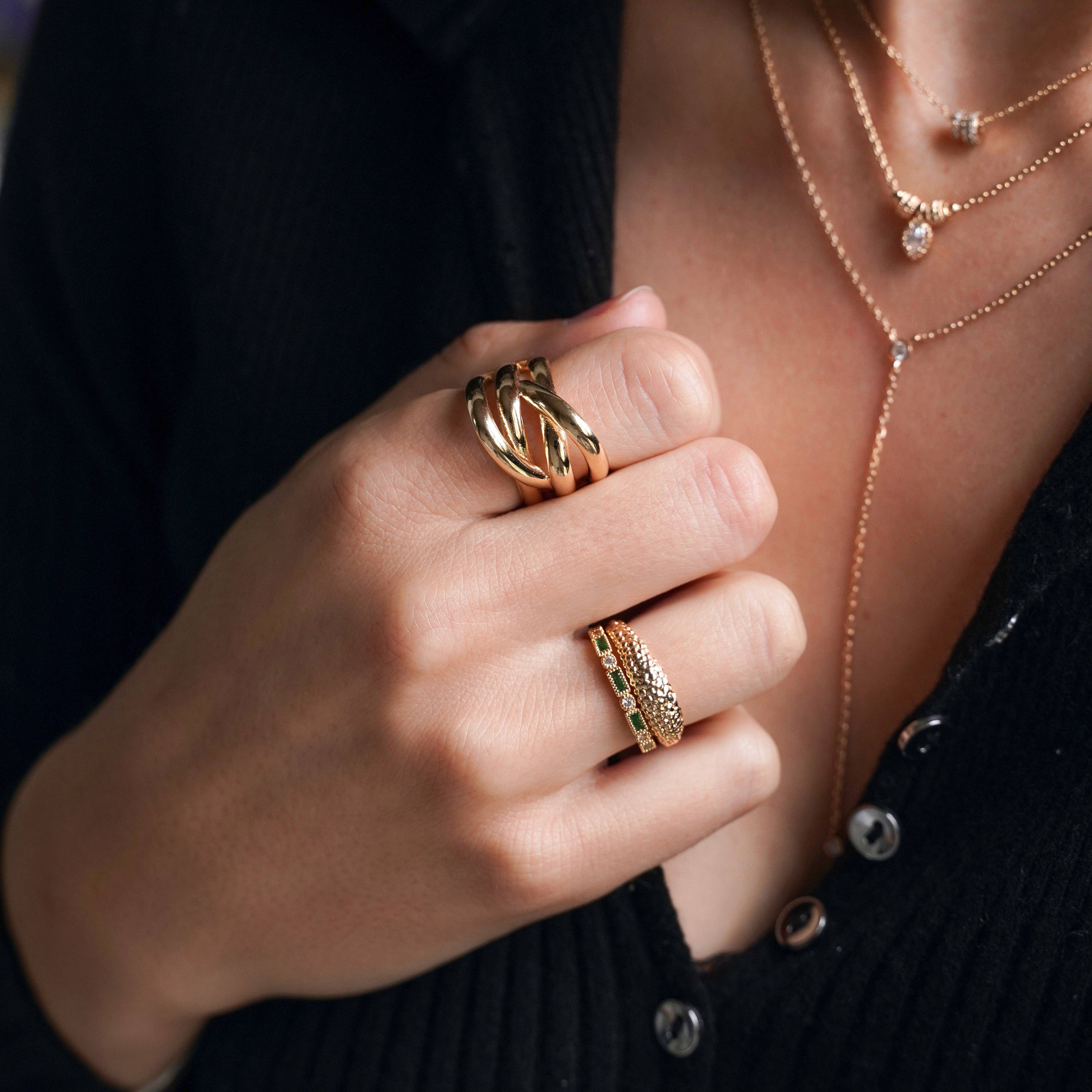 Meora Paris - Wholesale Multi-Stone Ring - Oasis ring 18k gold plated6