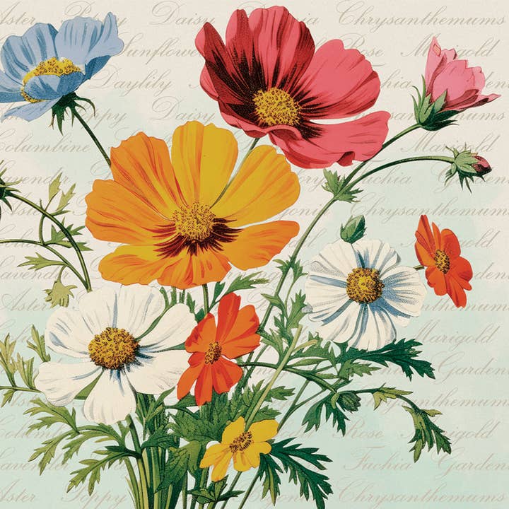 "Bouquet Orange" Square House Coaster – Bulk for wholesale by Gift & Garden by Carson