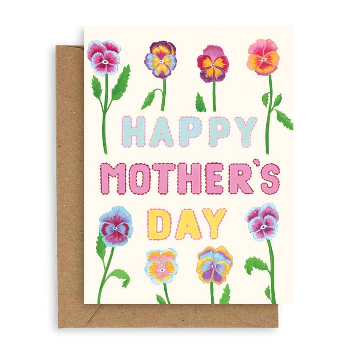 Pansies Glückwunschkarte zum Muttertag für den Großhandel von Adelfi