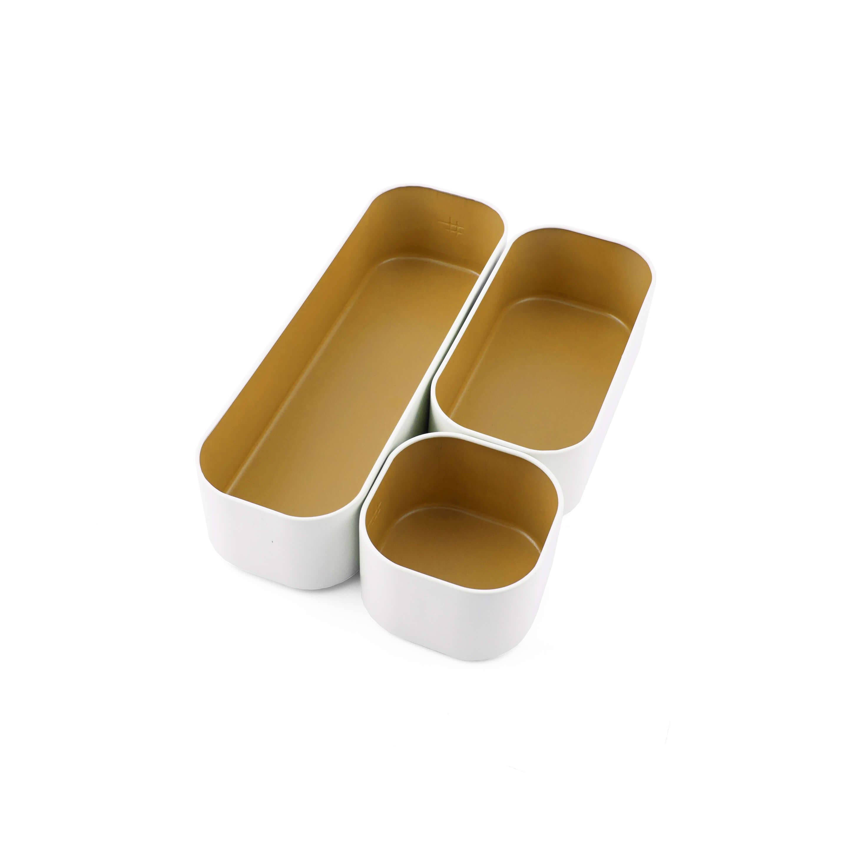 Three by Three Seattle - Wholesale Drawer Organizer - metal stacking bins + drawer organizers sets of 3 small 2"1