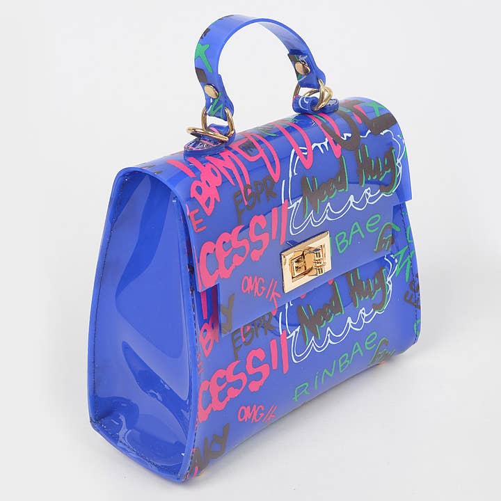 3AM BY H&D ACCESSORIES - Wholesale Top Handle Bag - Women's - Graffiti Pvc Top Handle Bag