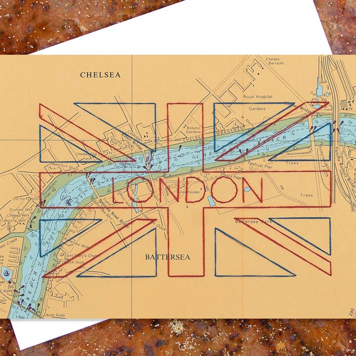 Union Jack London Greetings Card for wholesale by NaviStitch