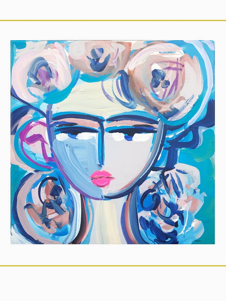 Warrior Girl-print op papieren vierkant „Bette” voor wholesale door Maren Devine Art