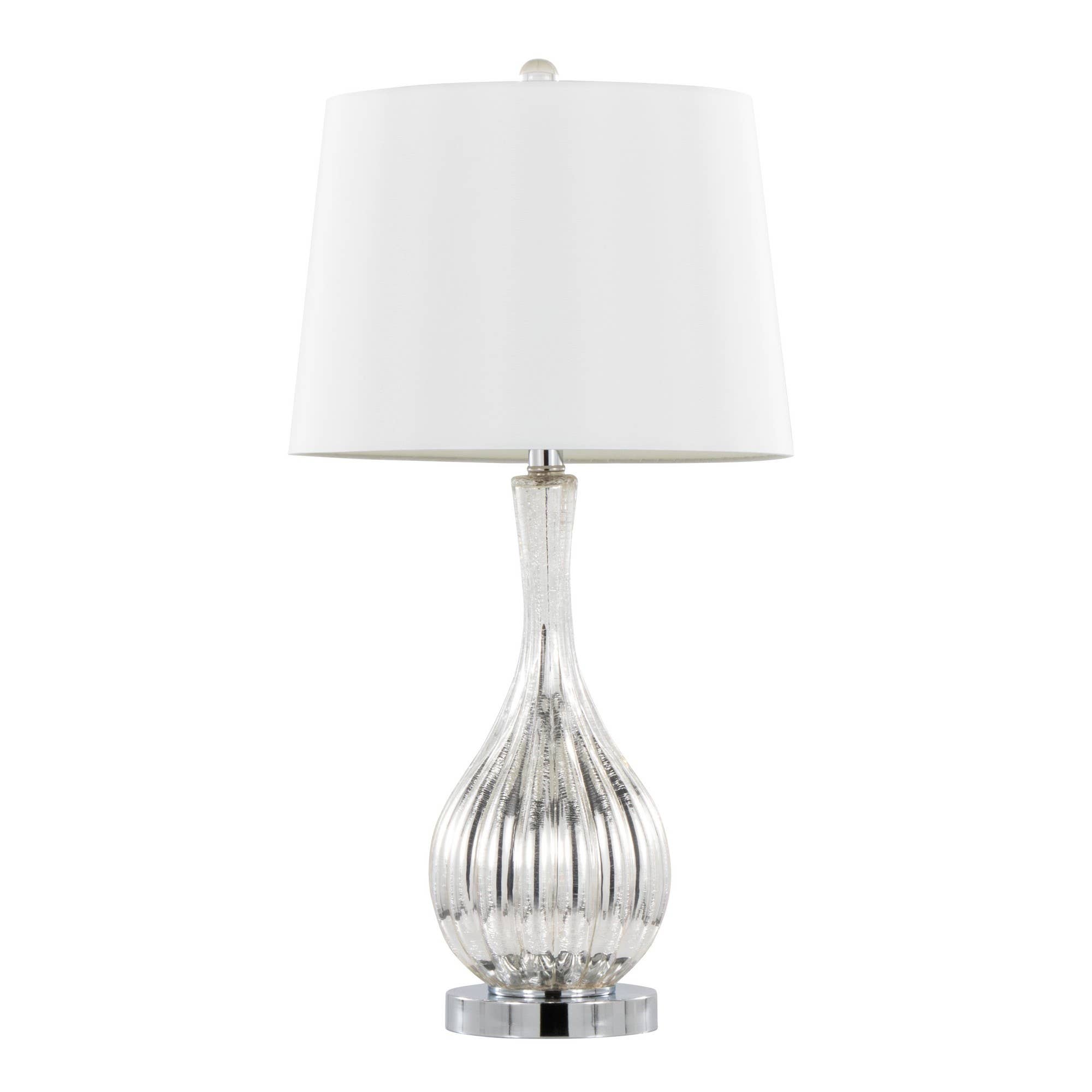 Jenny 27" Table Lamp - Set of 2 in Silver Crackle Glass for wholesale on Faire1