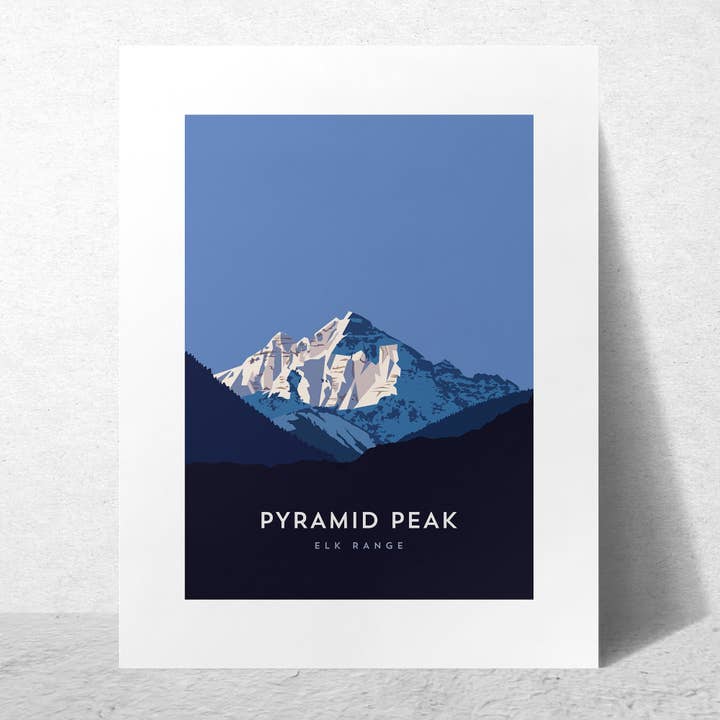 Affiche de Pyramid Peak Colorado 14er, Impression d'art encadrée pour la vente par Hinterland Outdoors