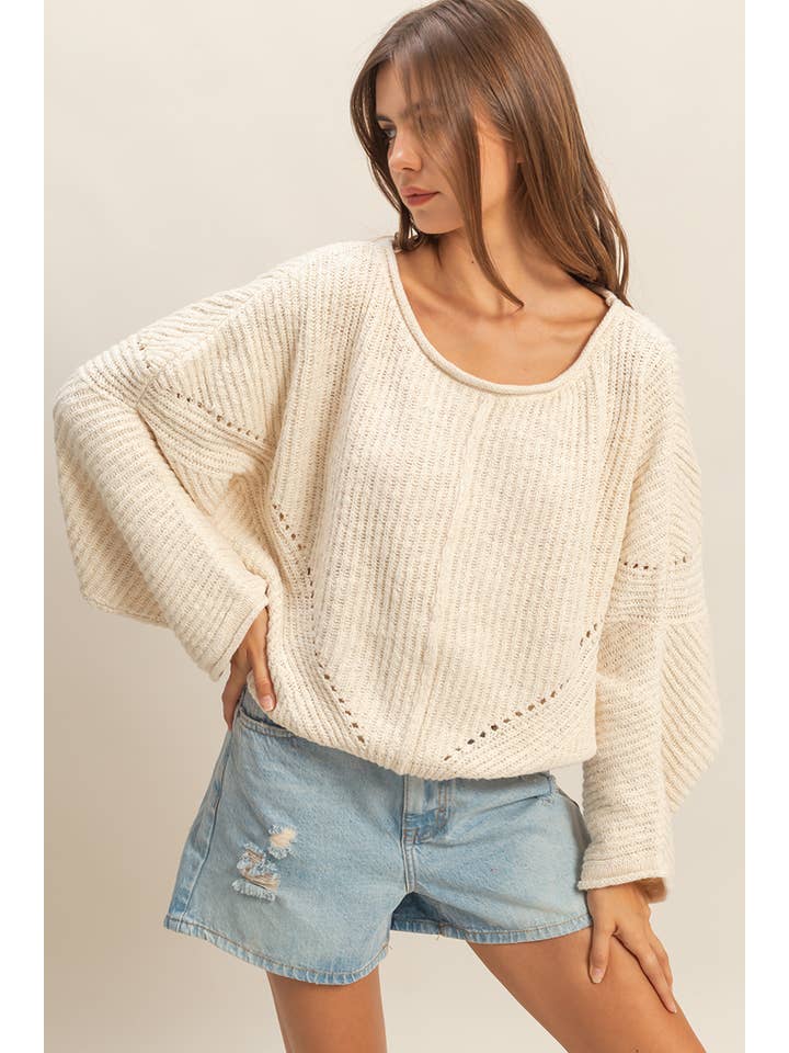 HYFVE - Wholesale Knit Sweater - Women's - Ribbed Drop Sleeve Sweater6