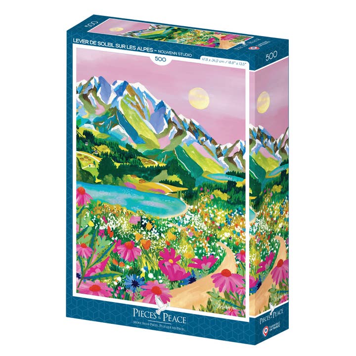 500 Piece Puzzle - Sunrise over the Alps for wholesale by Pieces & Peace