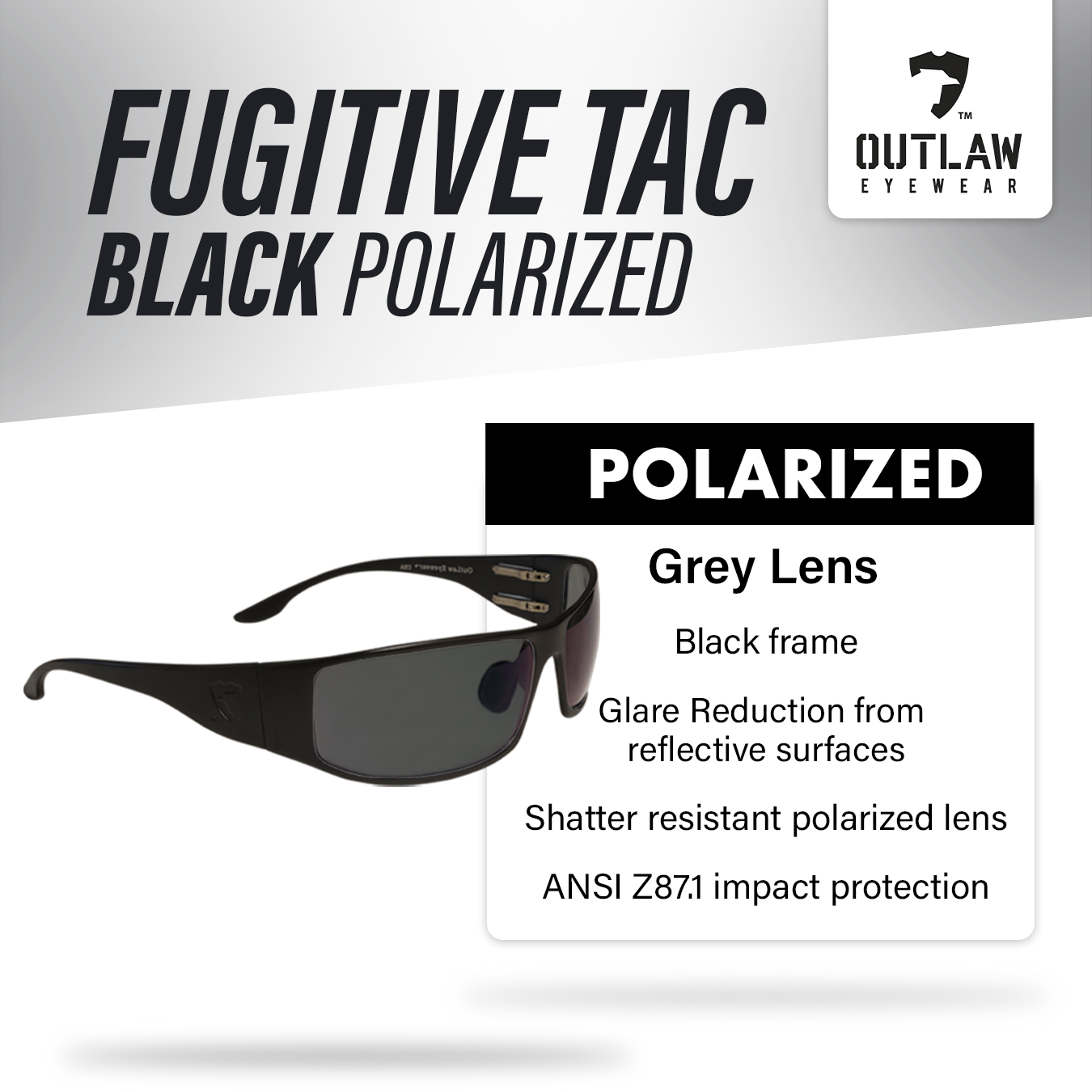 OutLaw Eyewear - Venta al por mayor Gafas de sol - Hombre - Fugitive TAC negro/polarizado - ANSI Z87.1-20154