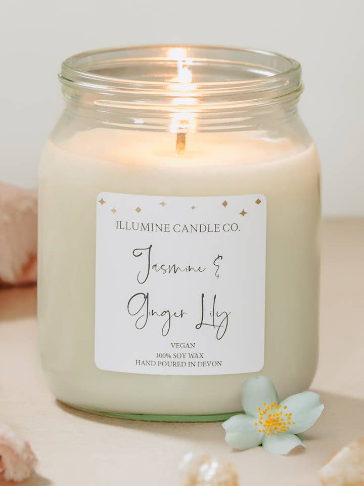 Jasmin & Ingefærlilje Sojavokslys for engroshandel hos Ilumine Candle Co.