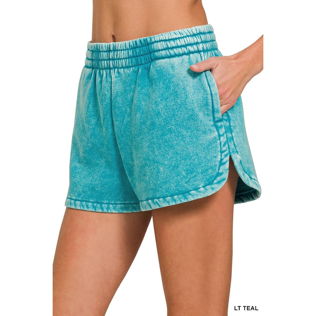 Blue Bunny Inc - Wholesale Shorts - Women's - Acid Washed Elastic Waist Dolphin Shorts Sporty Casual Vibe9