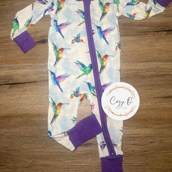 Fluttering Flights Two Piece Bamboo Sleeper RTS for wholesale by Cozy O Designs LLC