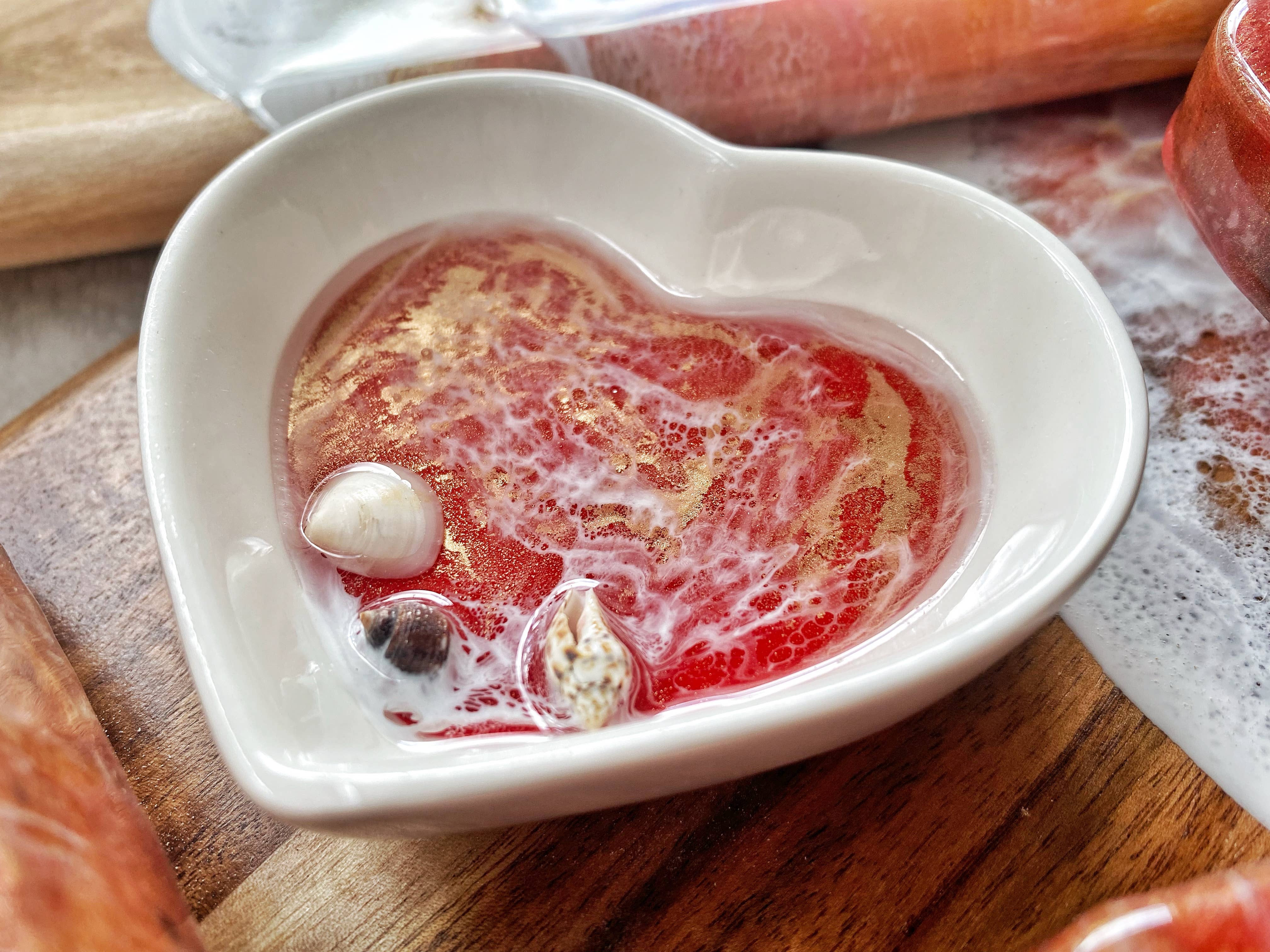 TBM Creations LLC – Großhandel Schmuckschalen – Hergestellt in Hawaii Ocean Schmuckschale, hergestellt auf Maui | Resin Heart8