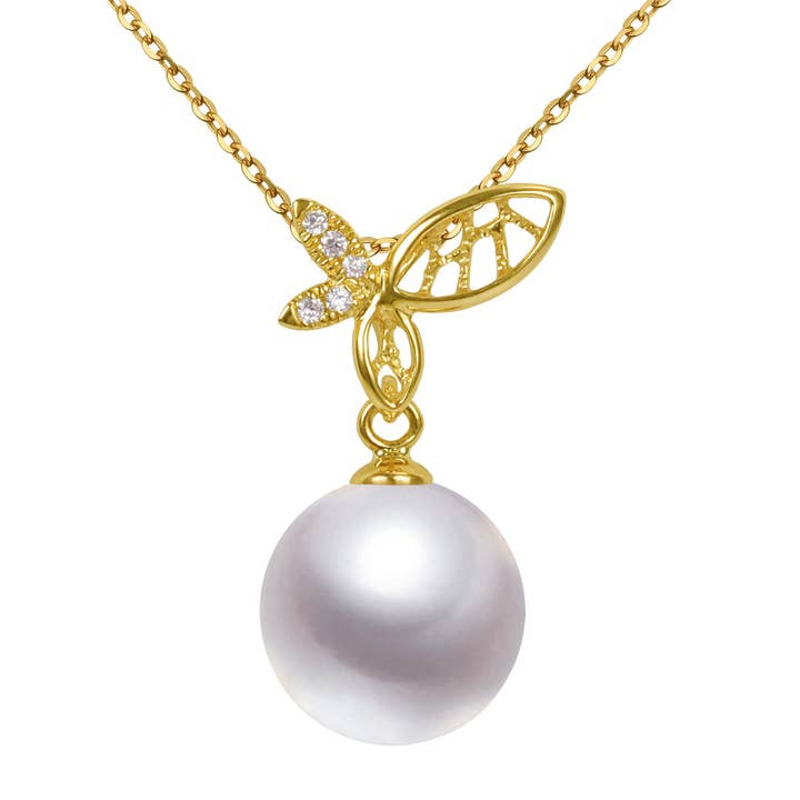 G18K Diamanten Schmetterling Perle Anhänger für den Großhandel von Timeless Pearl