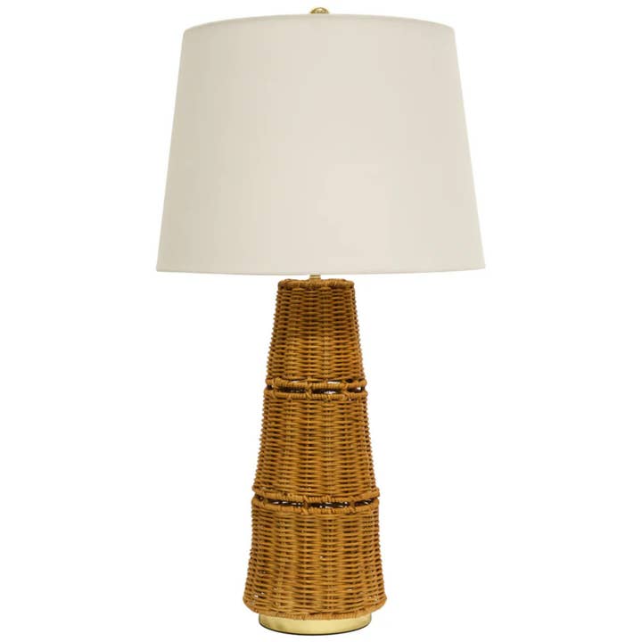 Rattan Table Lamp Fabric Shade With Ul Standard Honey for wholesale by Continents Brands