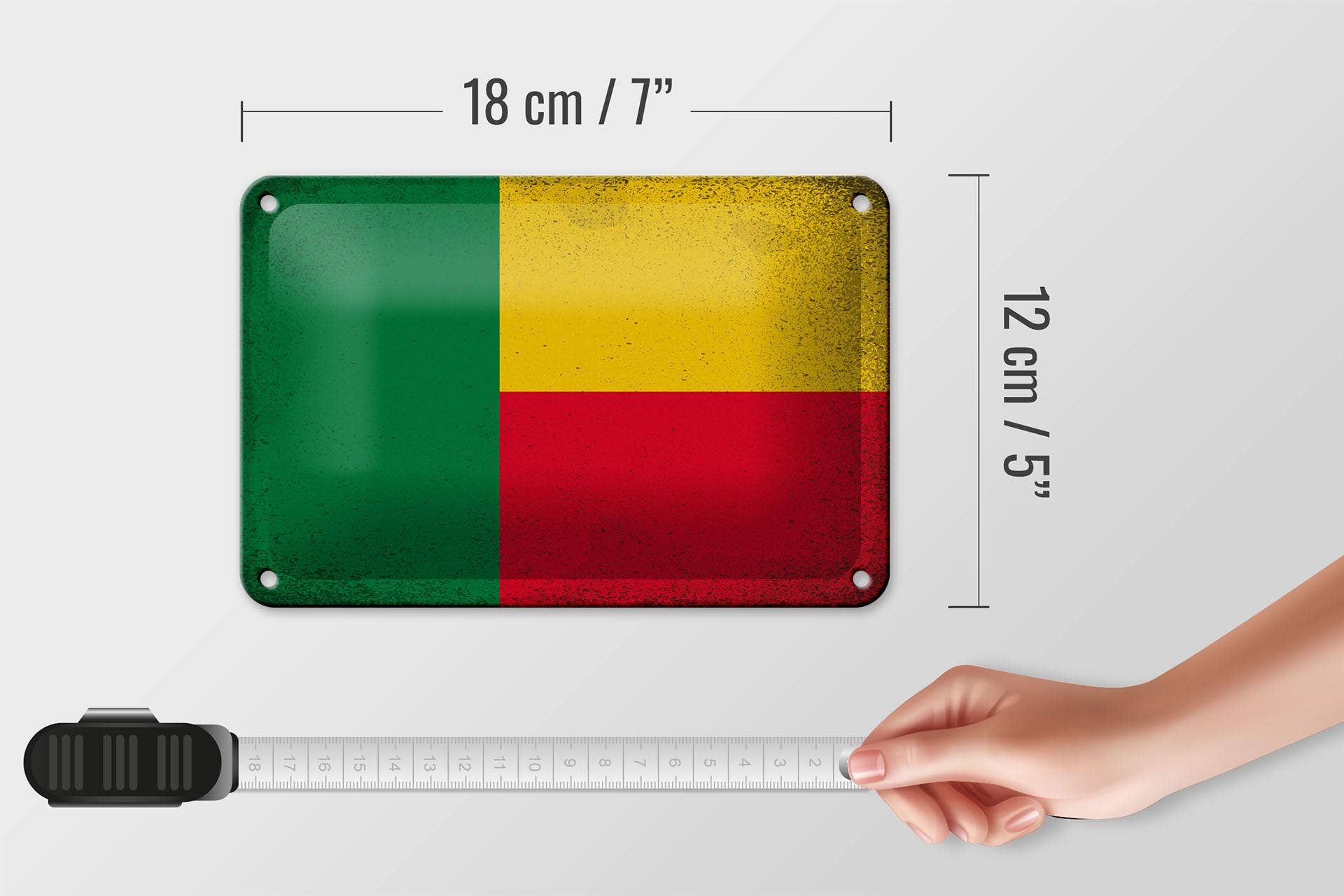 Femer - Wholesale Sign - Flag of Benin Vintage Decorative Sign 18x12 cm Flag of Benin4
