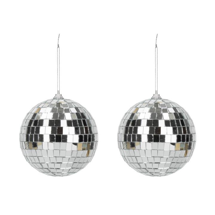 10CM SILVER DISCO BALL x2 for wholesale by Party Pro