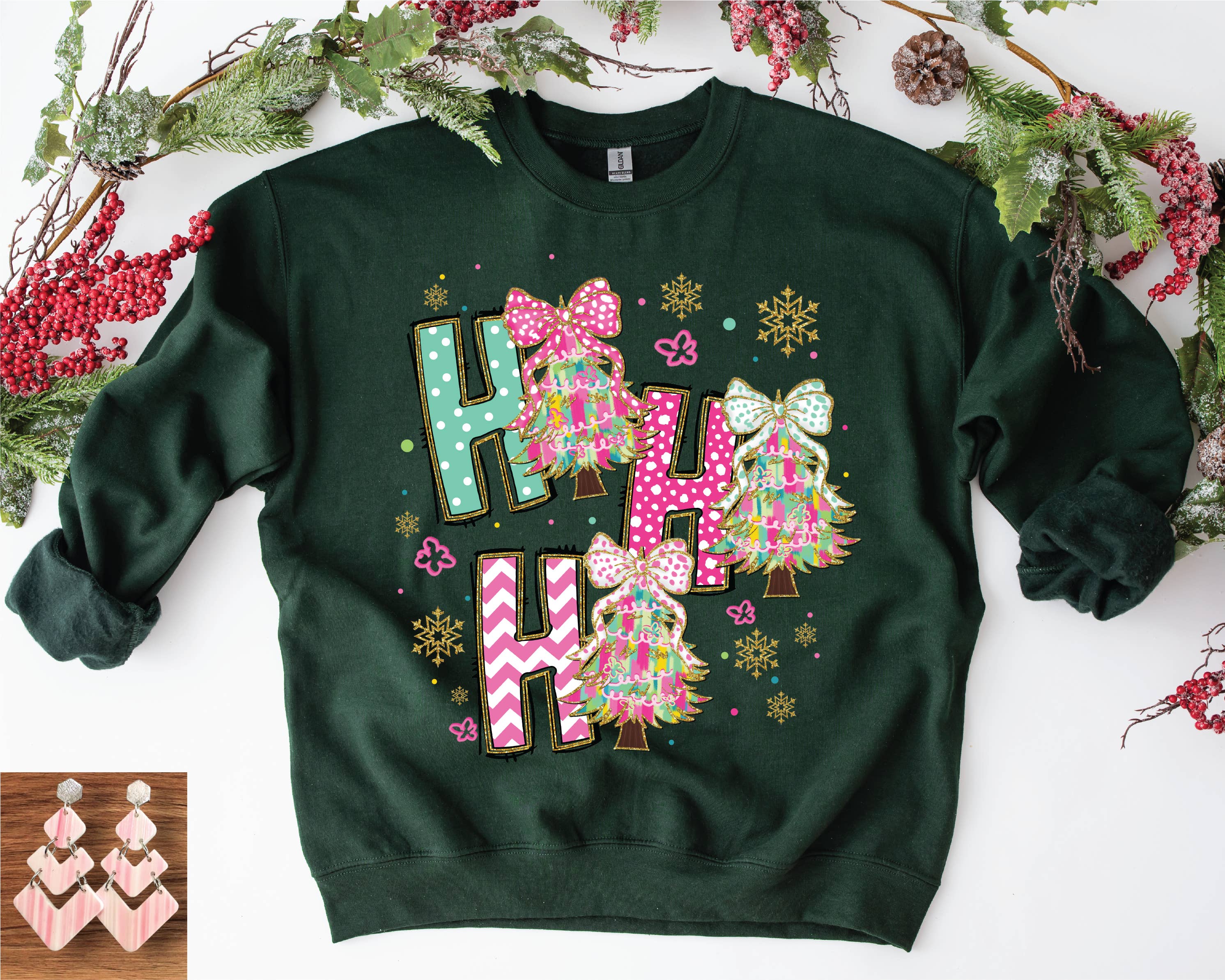 Southern Attitude Designs Inc - Wholesale Graphic Sweatshirt - Unisex - HO HO HO Trees