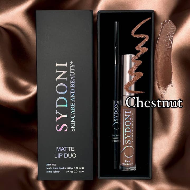NEW! CHESTNUT MATTE LIP DUO for wholesale by Sydoni Skincare and Beauty, Inc.