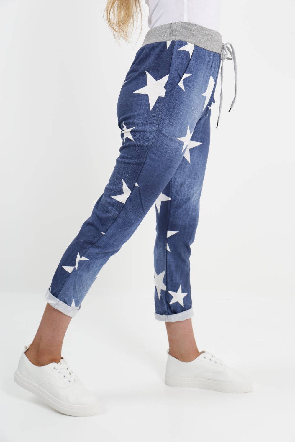 Miss Bold – wholesale Byxor - Dam – Italienska stjärntryckta fickor Bomullsbyxa för damer1