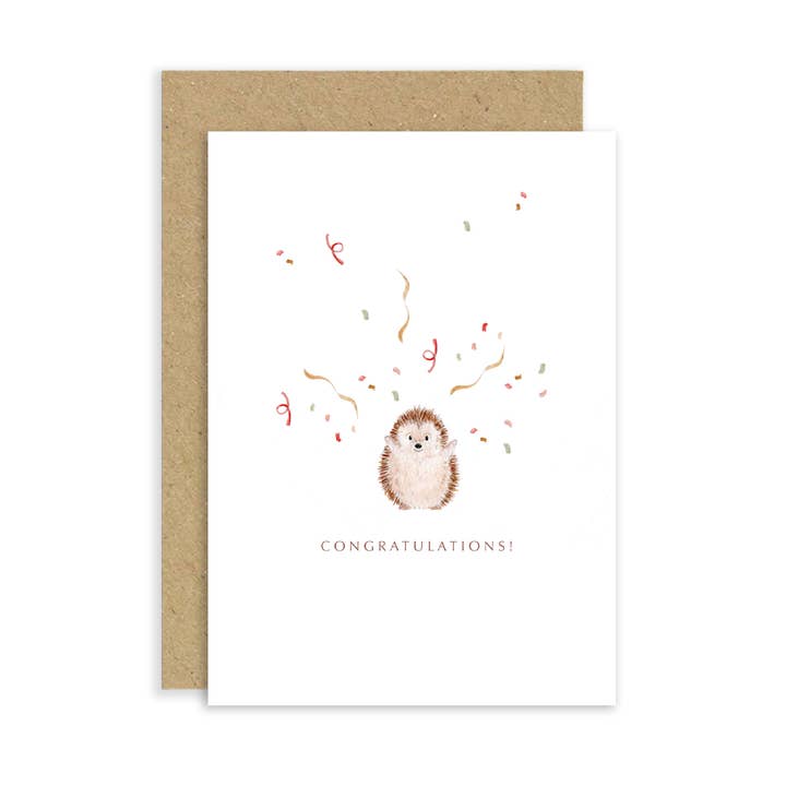 Congratulations Card | Hedgehog Card | Cute Cards for wholesale by Little Roglets
