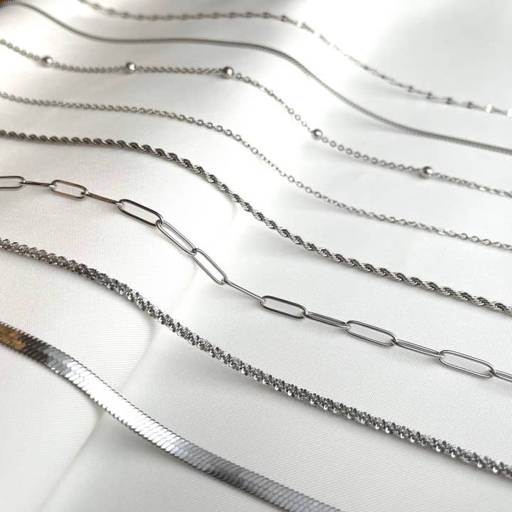 Blueyejewelry - Wholesale Link & Chain Necklace - Dainty Silver Necklaces - Stainless Steel Chain Necklaces
