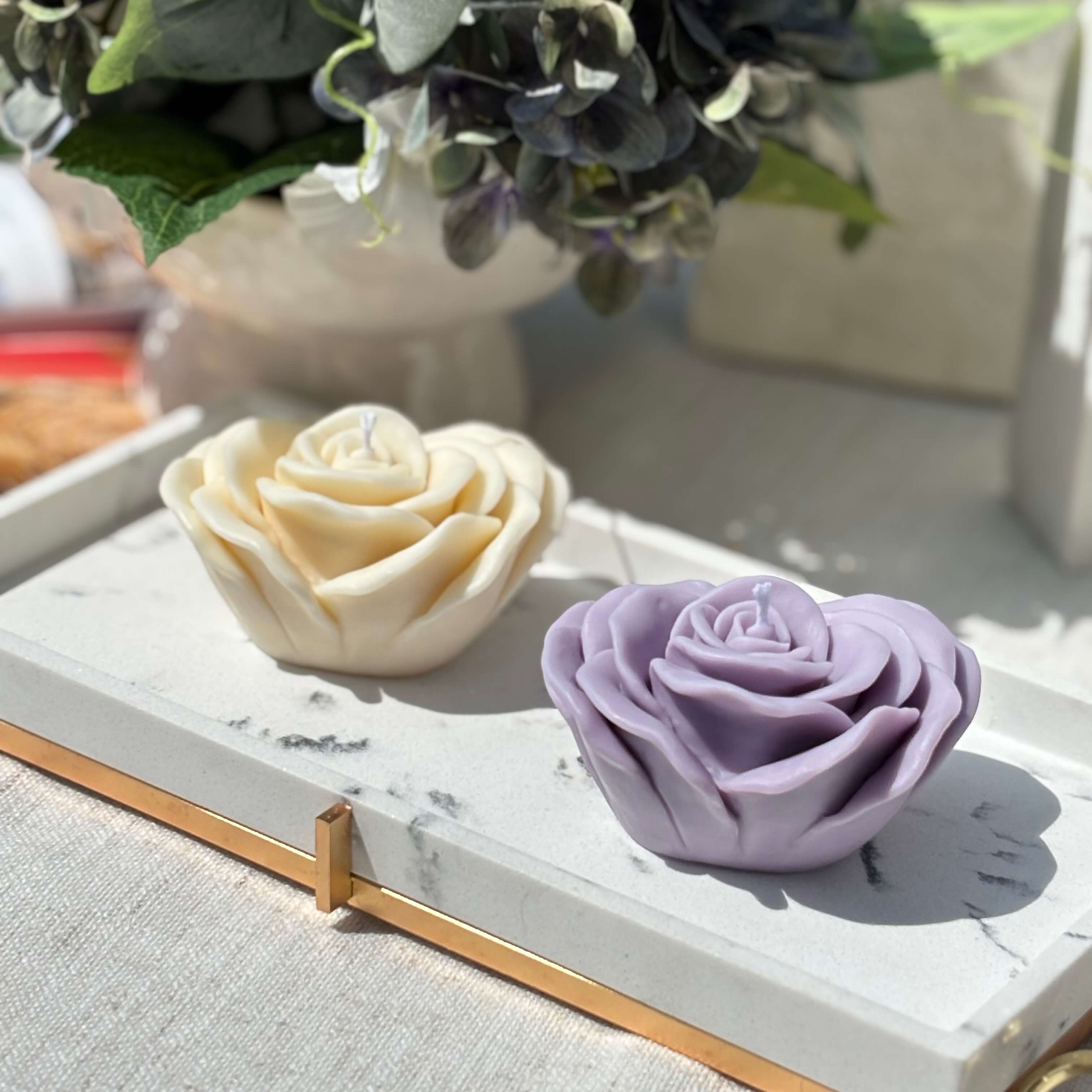 OH MY BOX - Vente Bougies piliers - Coffret Cadeau Bougie Rose | Bougie Fleur Décorative en Cire de Soja3